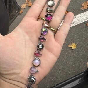 Vesper Obscura silver punk rock layering bracelet